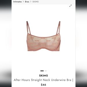 Skims After Hours Straight Neck Underwire Bra-Rose Clay